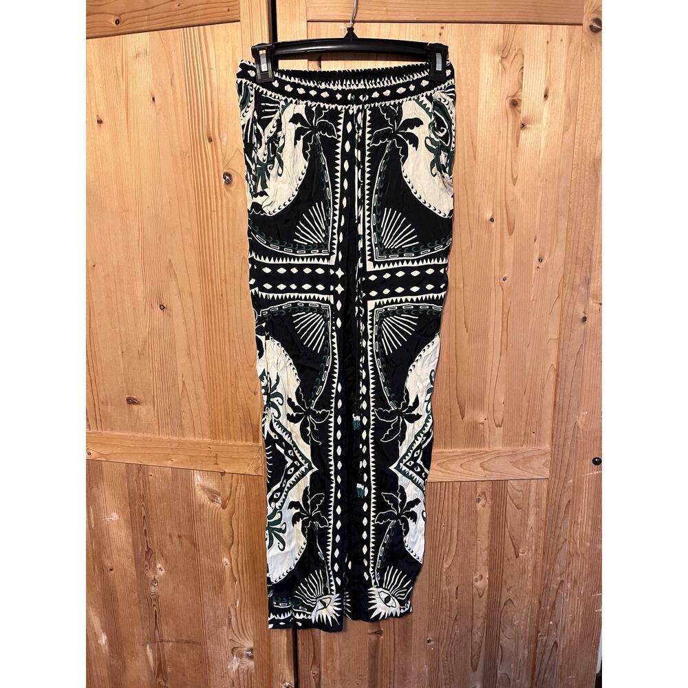 Farm Rio Palm Tree Printed Straight Leg Pants Size XS